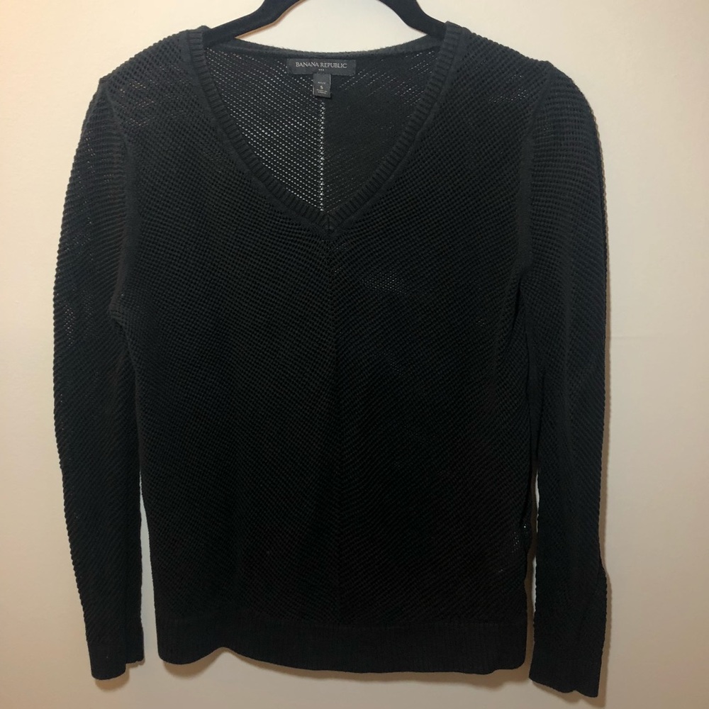 Black Open Knit Banana Republic Sweater